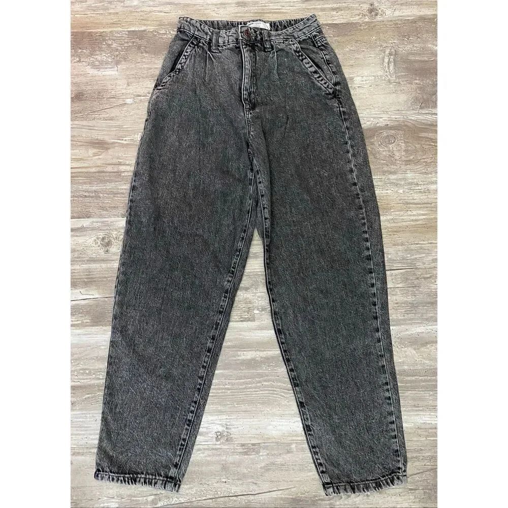 Garage Denim 80’s Mom Jeans High Rise Baggy Pleated Black Women’s Junior’s Sz 3